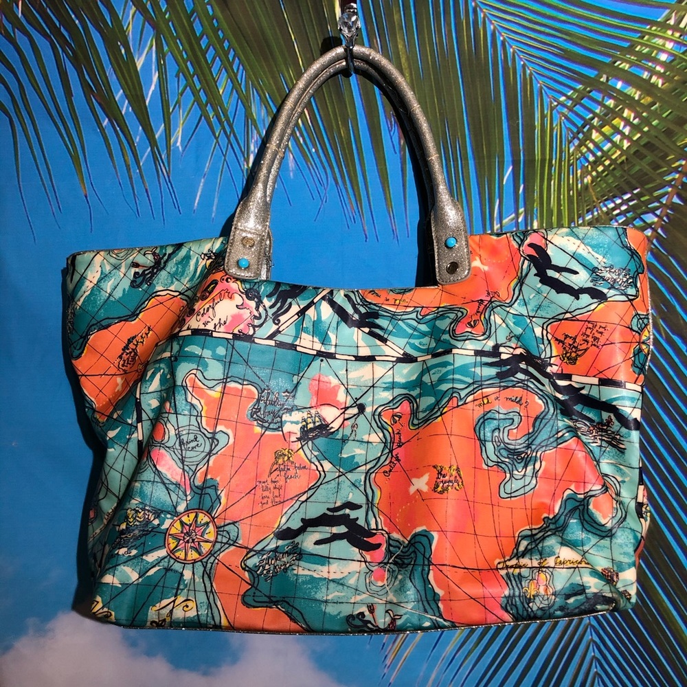 SOLD ❌RARE Lilly Pulitzer x marks the spot Tote - Picture 2 of 8